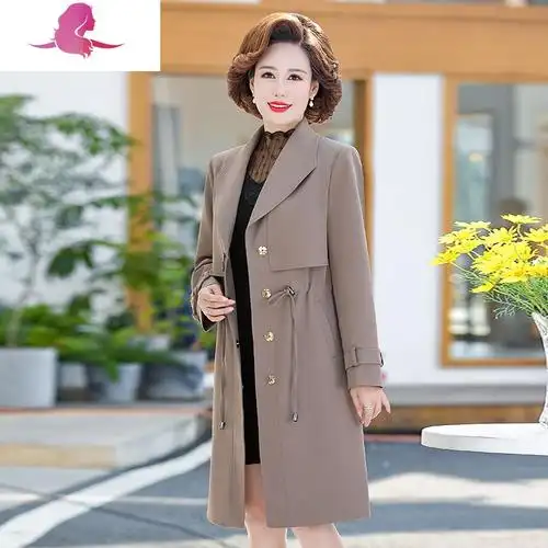 中年妈妈春装外套洋气高贵40岁50中老年女装中长款阔太太春秋风衣风衣
