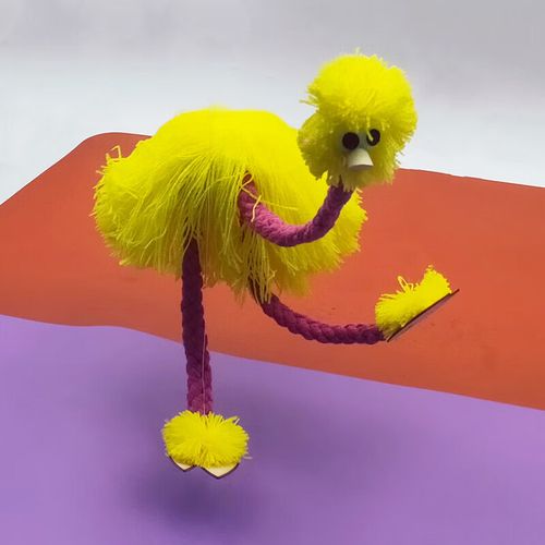 送好友抖音同款提线木偶手工娃娃玩具启蒙幼儿园儿童表演道具趣味鸵鸟