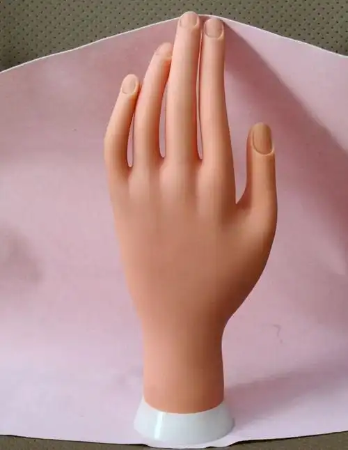 美甲工具 美甲假手 硅胶假手 可弯曲/插入甲片 美甲练习软假手