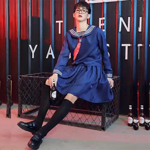 男扮女装伪娘衣服cosplay水手套装学生jk制服海军服饰