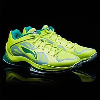 李宁(li-ning)篮球鞋荧光亮绿/星光蓝/青椒绿 42