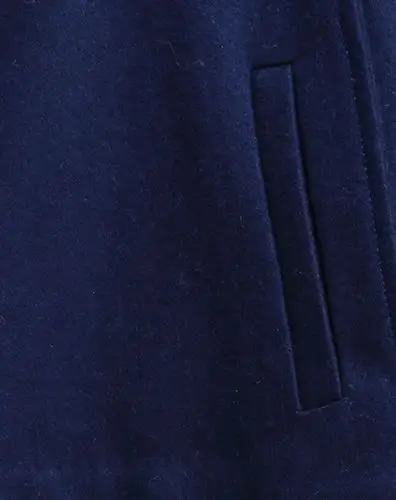 双排扣藏蓝色斗篷式外套