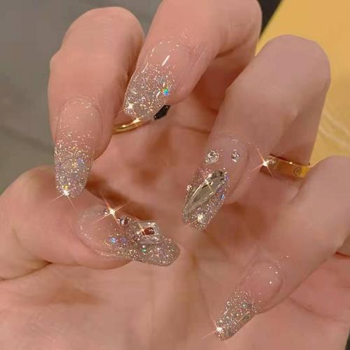 2021年新款夏天流行色美甲闪粉碎钻石亮片光疗胶爆闪碎钻指甲油胶