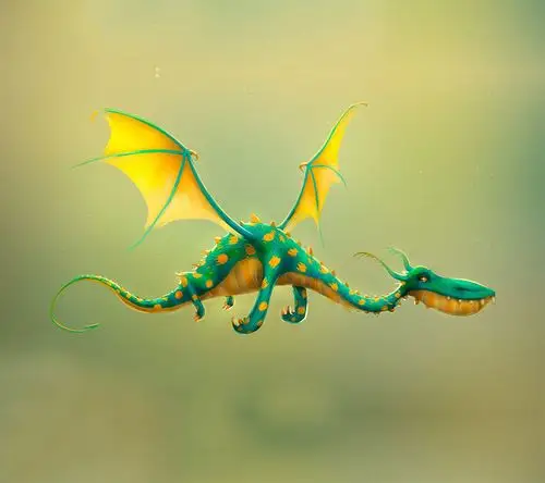 萌萌的卡通西方龙飞翔姿态可爱手机壁纸图片