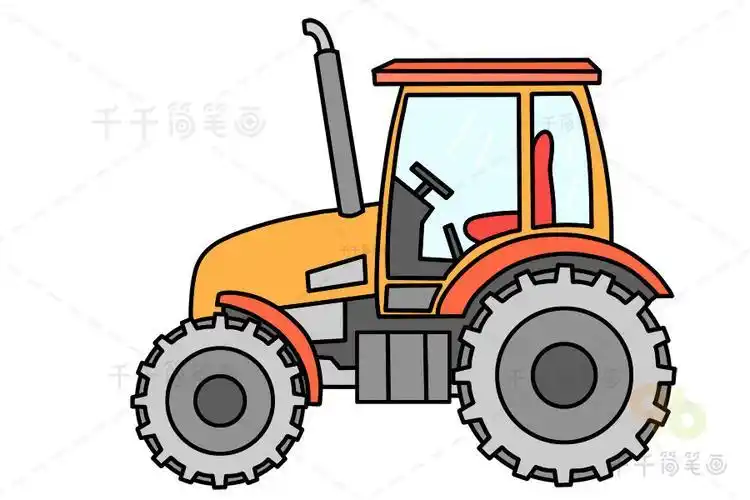 拖拉机彩色简笔画
