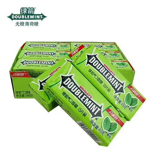 箭牌绿箭口香糖薄荷405gx12条整盒装休闲办公零食口香糖