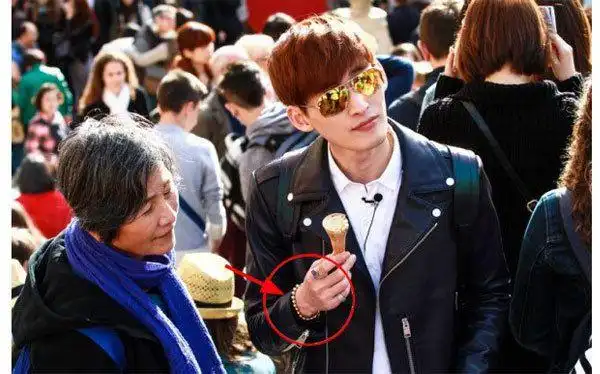 张翰同款不一样的美男子花儿与少年杉杉来了钛钢圆珠手链