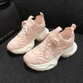 361断码粉色夜光老爹鞋女透气厚底休闲百搭运动鞋2023新款多巴胺女