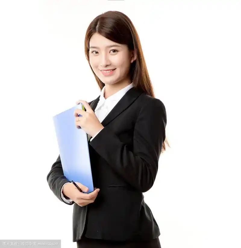 白色背景下的商务女白领