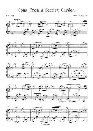 神秘花园(song from a secret garden)【简五谱】