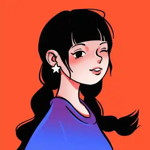 卡通手绘风女生可爱头像图片