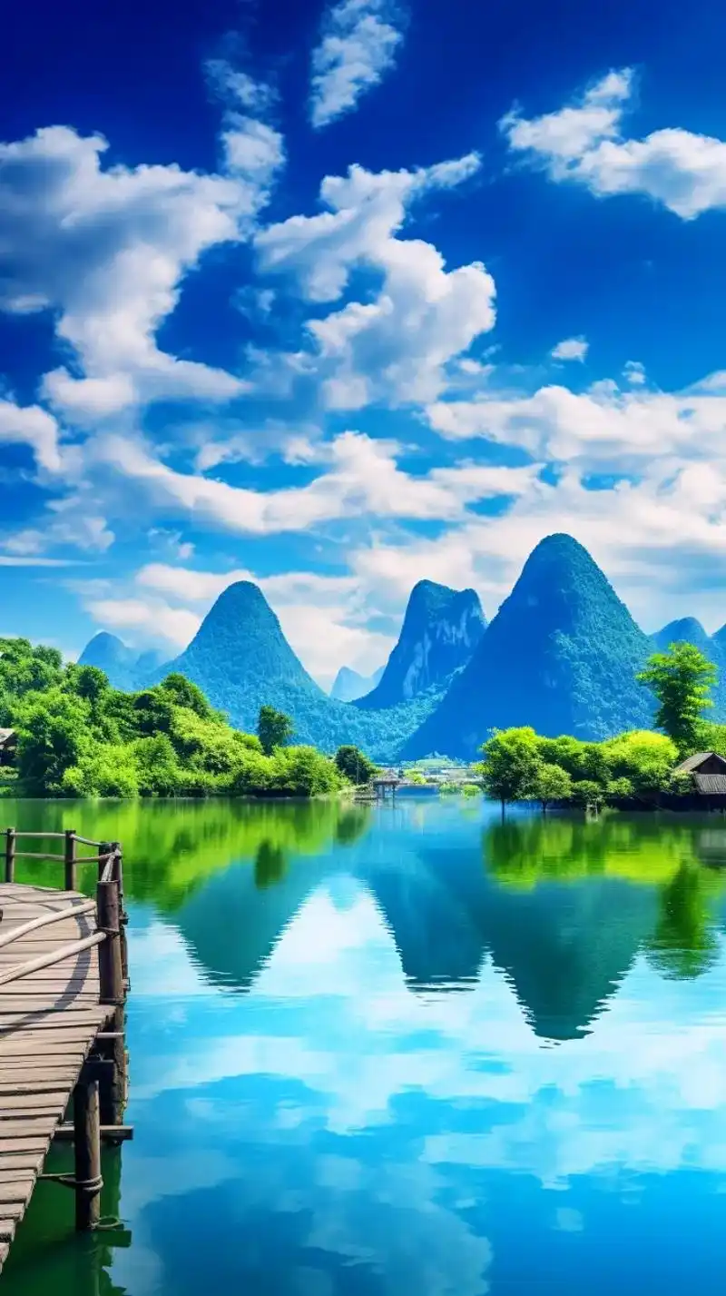 桂林山水美景.可以亲身感受到大自然的恩赐,沿着江岸漫步,聆听 - 抖音