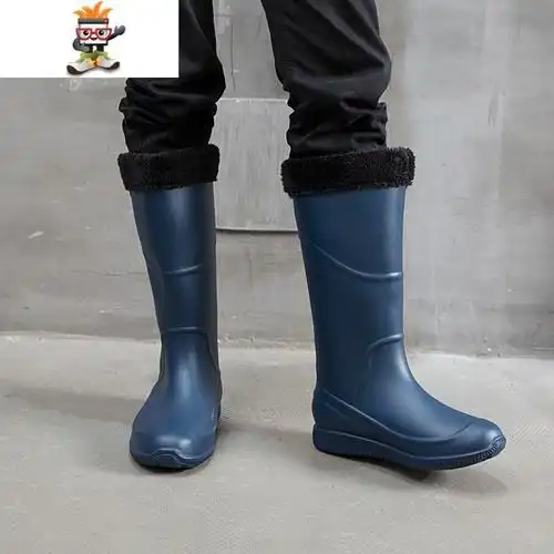 闪潮雨靴视频介绍_高筒雨鞋男时尚长筒男士水靴钓鱼鞋防水鞋户外防滑