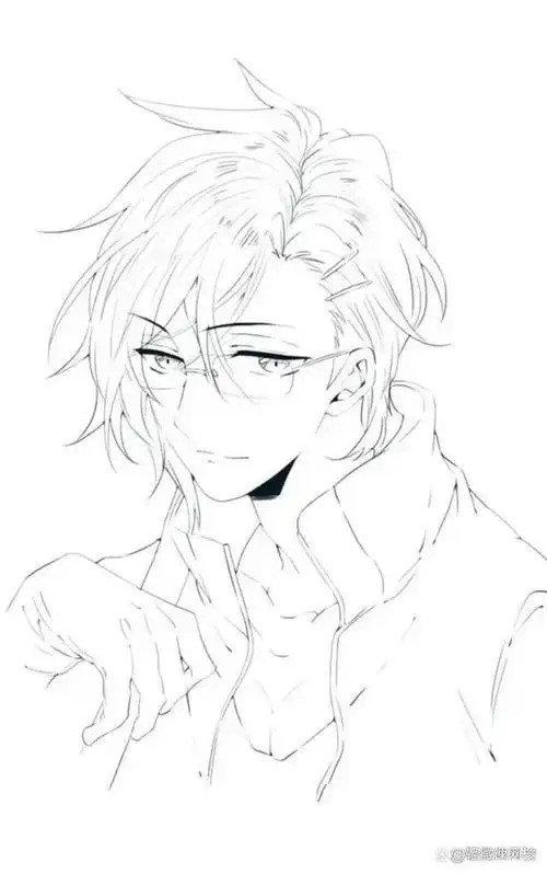 很适合萌新临摹的二次元人物头像线稿,学画画必备!