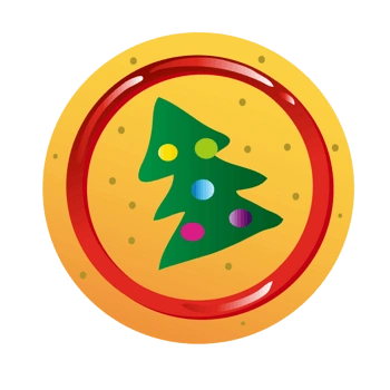 卡通松树圆形图案