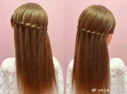 别致漂亮,让披肩发与众不同 #瀑布编发# #中长发编发教程# #披肩发