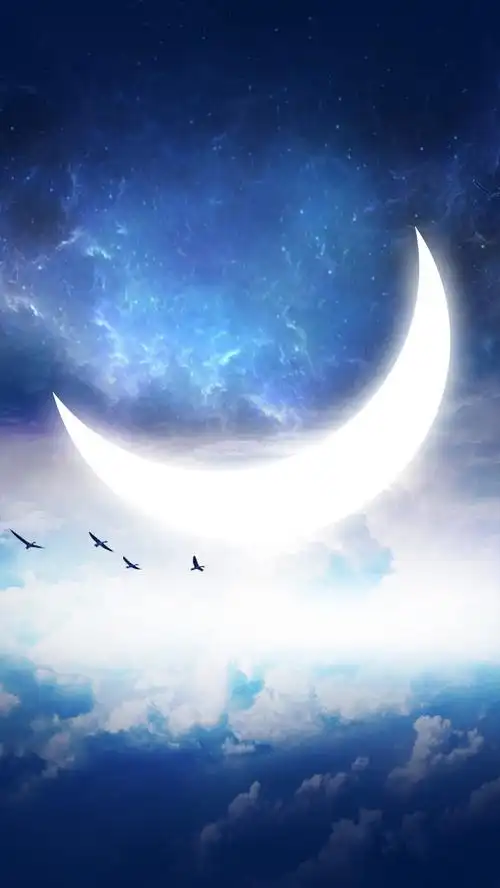 蓝色科幻月亮商业psd分层h5背景素材