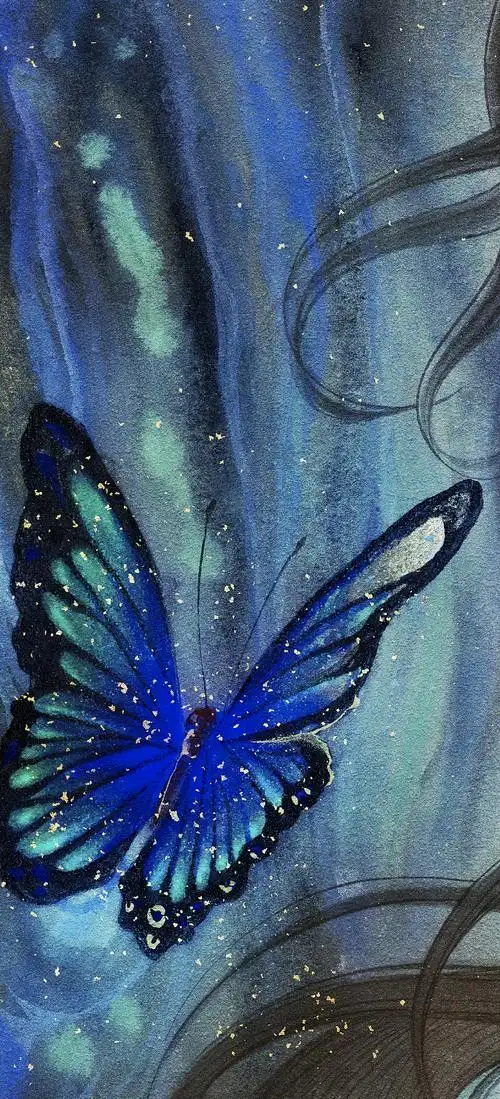 白树原创手绘中国古代神话系列之南海蝴蝶