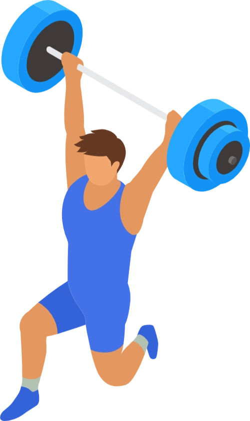 举重运动员卡通图片_卡通举重运动员人物形象素材_北极熊素材库