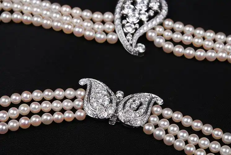 新同品cartier卡地亚高端珠宝系列珍珠流苏白金满钻项链jp25695