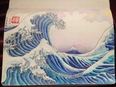 彩铅海浪,致敬经典!