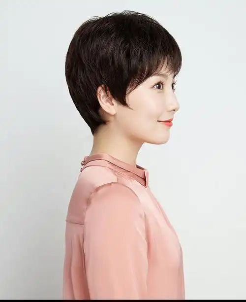 中老年假发套女全头逼真整顶真头发妈妈圆脸假发女短发50岁轻薄无束缚