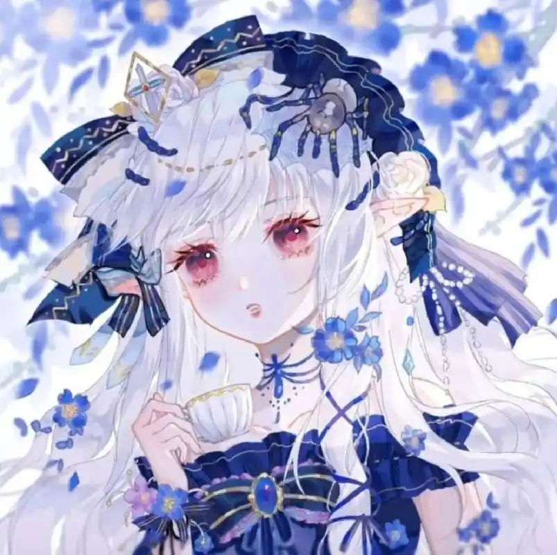 蓝色星空梦幻少女头像