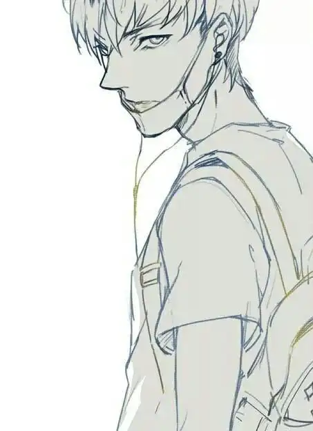 张艺兴侧脸素描简笔画