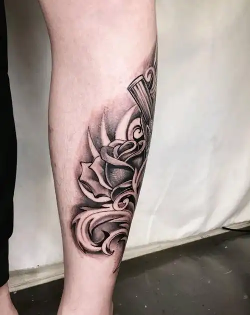 jio纹身图片_腿部纹身图案