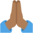 下载"双手合十,祈祷的手:中等深色肤色" emoji高清大图 - emoji表情