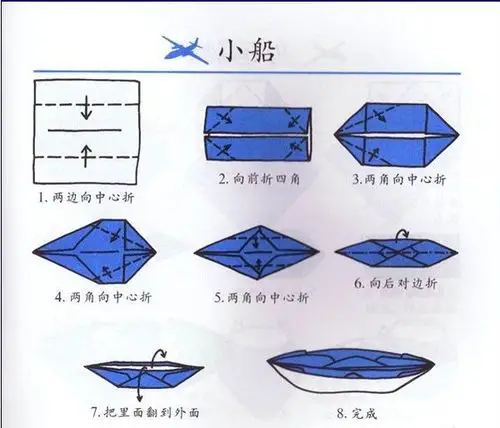 用正方形纸折纸船的折法