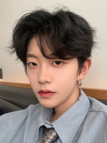 网红同款假发男中分刘海短发韩版帅气自然蓬松日常整顶假发