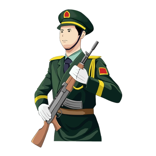 卡通解放军持枪图片