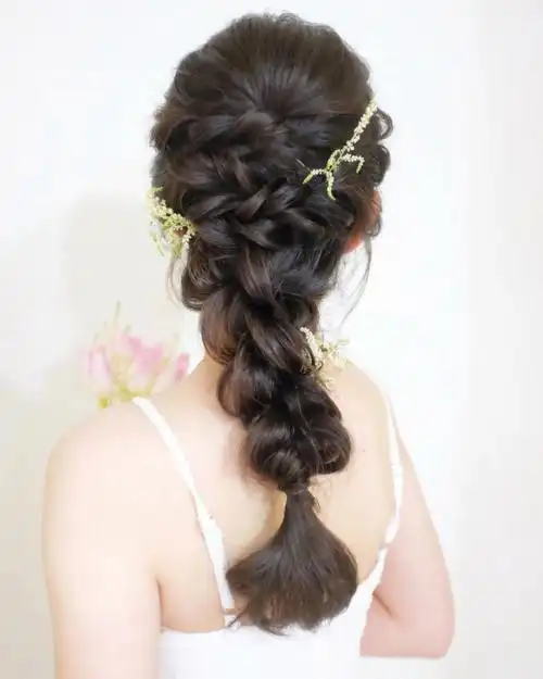 发型分享韩式简约新娘编发