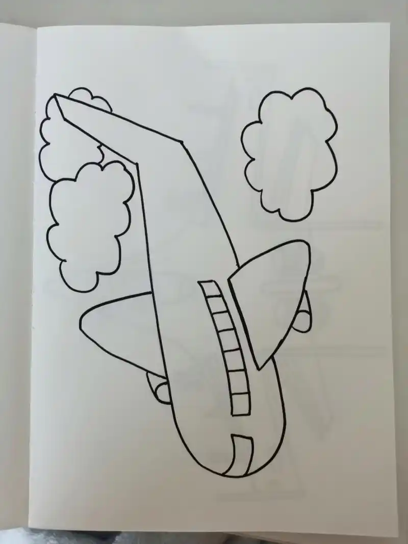 飞机简笔画 三种类型,方便学生了解同分类,只画外形,颜色,装饰,让学生