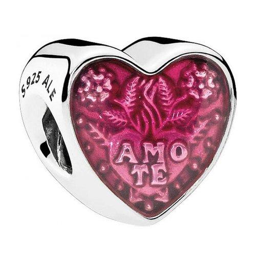 pandora/潘多拉 女士925银拉丁文红色爱心串饰 792048en117 银色/红色