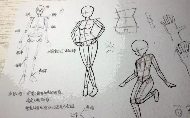 【手绘】动漫人物绘画教程第四弹-身体②身体整体动态下载(av10887926