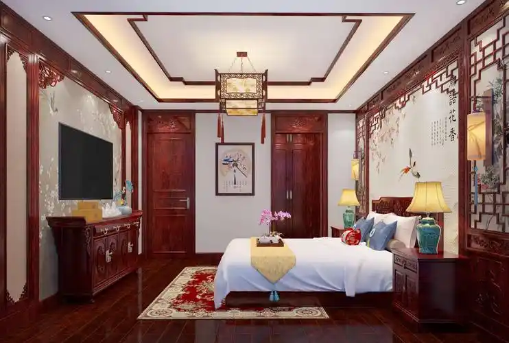 比外面五星酒店还漂亮的中式卧室,我直接拿下_空间_生活_装修