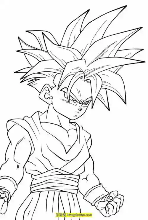 11张男孩子们最喜欢的七龙珠格斗漫画涂色图片-红豆饭小学生简笔画