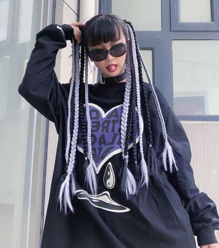 脏辫假发马尾绑带编发非洲辣妹彩色辫子纤维马尾