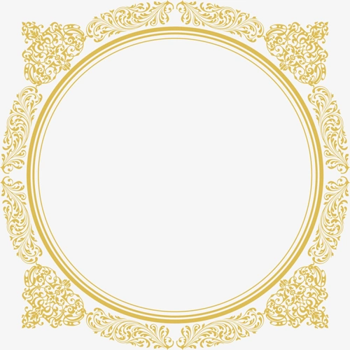 金色花边框架