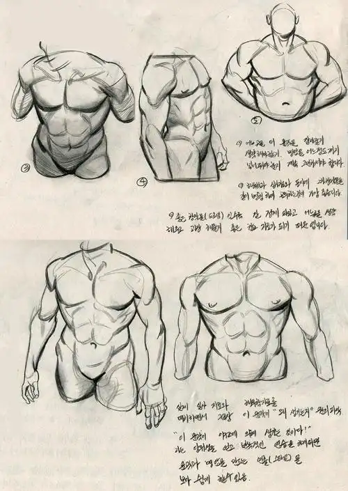 人物全身速写 人体速写概括范画