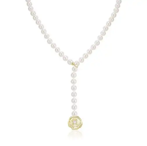 经典轻奢配饰锁骨珍珠项链不掉色珍珠秋冬毛衣链高级感小众女长款