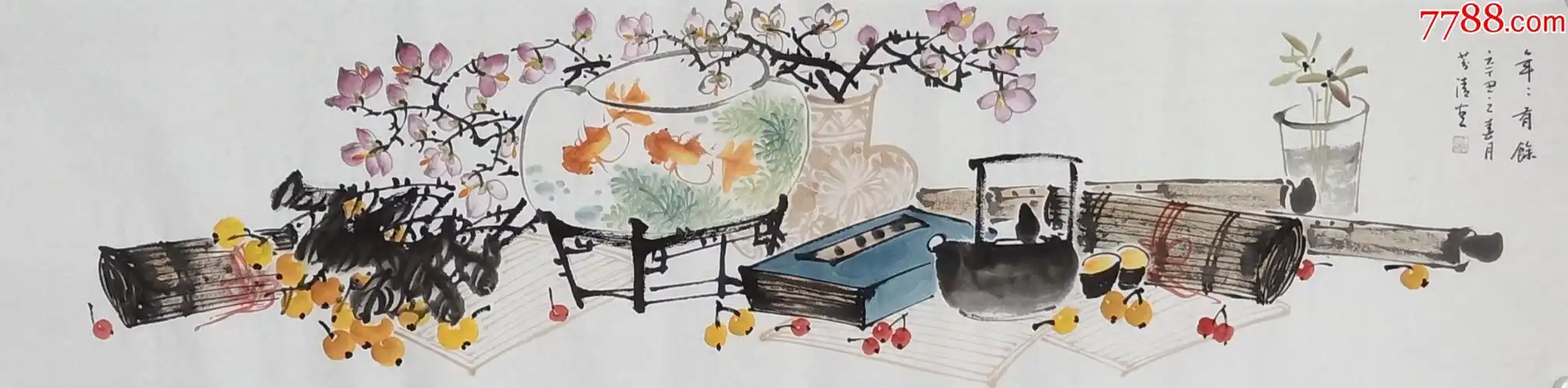 【保真】中美协会员,著名画家陈芬清清供图:年年有余