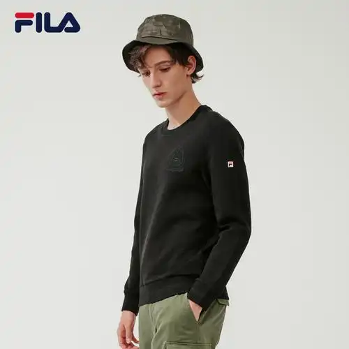 fila 斐乐官方 男子卫衣 2020春季新款时尚运动圆领针织套头衫男