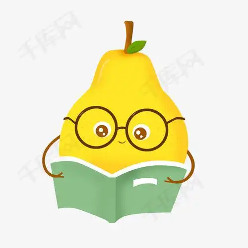 卡通鸭梨手绘看书