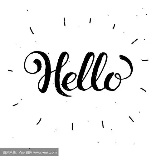 手绘字hello在黑色手写