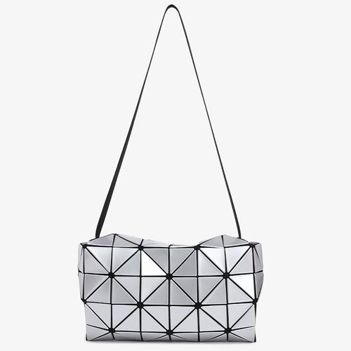 日本新款女包几何菱格单肩斜挎包时尚个性小方盒子包轻便格子包