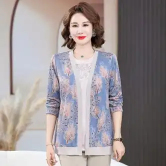 她诗兰妈妈套装4050岁秋冬套装高档中年春装洋气外套50中老年女装长袖