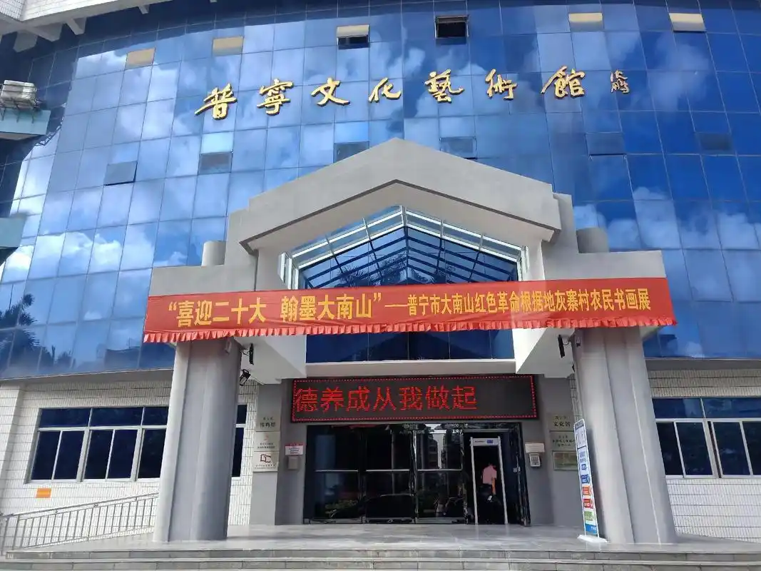 普宁市文化馆一楼大厅部分作品 - 抖音